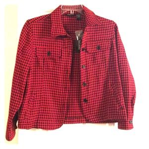 New with tags, red houndstooth jacket, sz med
